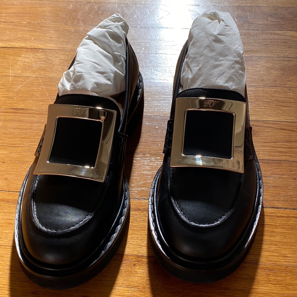Pre-owned AUTH Roger Vivier Black Loafer | Women’s EU Size 37